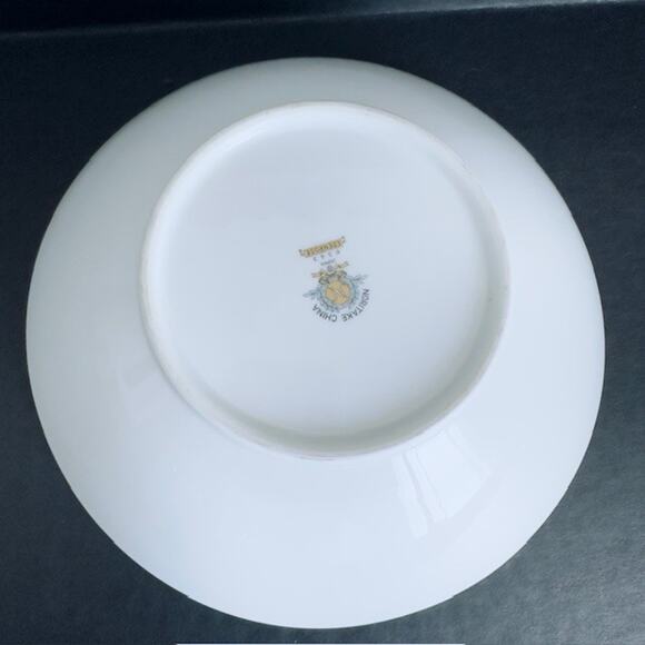 Noritake Edenrose Round Vegetable Serving Bowl Gray/Pink/White Roses VTG - Picture 9 of 11